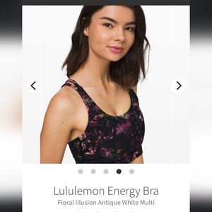 LULULEMON sz 6 HIGH ENERY SPORTS BRA Floral Illusion